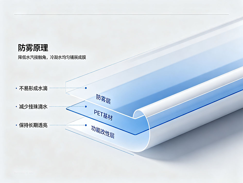 防雾PET片_食品级防雾PET薄膜_源头工厂定制_厚度0.125-1.0mm