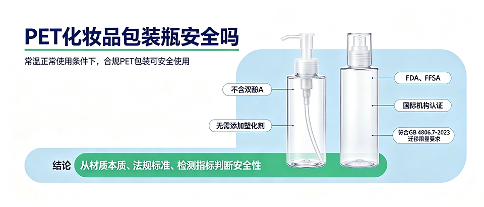 PET化妆品包装瓶安全吗｜材质安全性与合规检测详解
