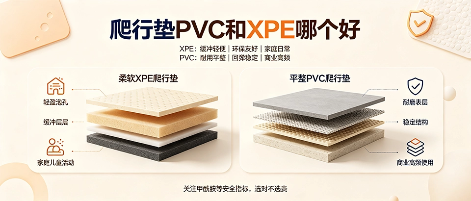 爬行垫PVC和XPE哪个好｜材质特性、安全性对比与选购指南