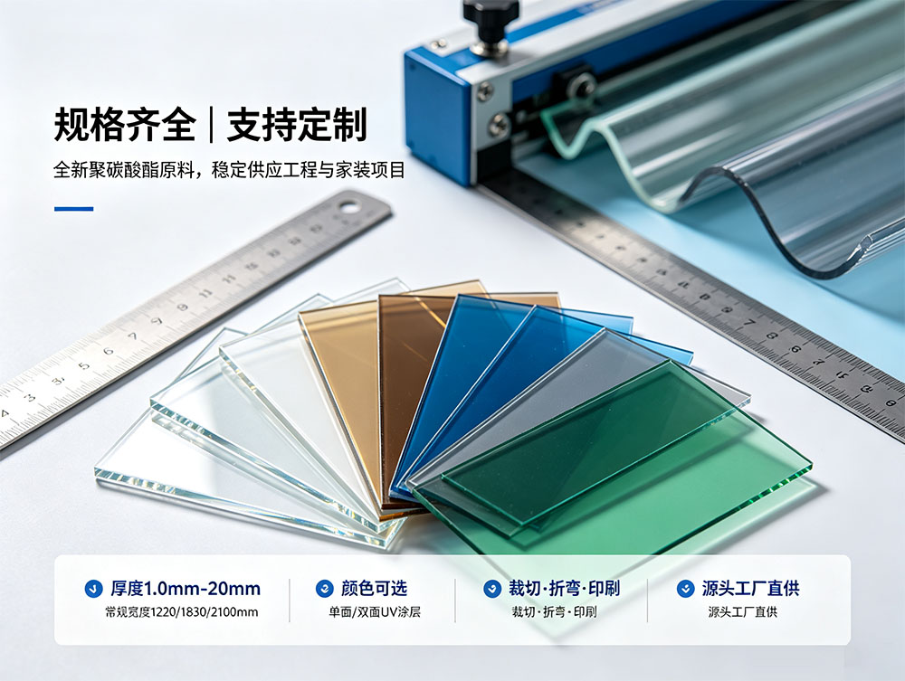PC耐力板_聚碳酸酯实心板厂家_透明防砸耐力板_源头工厂直供