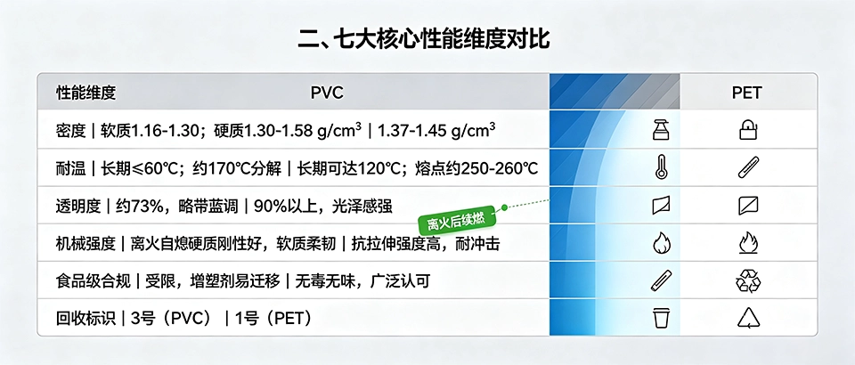 PVC和PET材料的区别 PVC和PET材料的区别