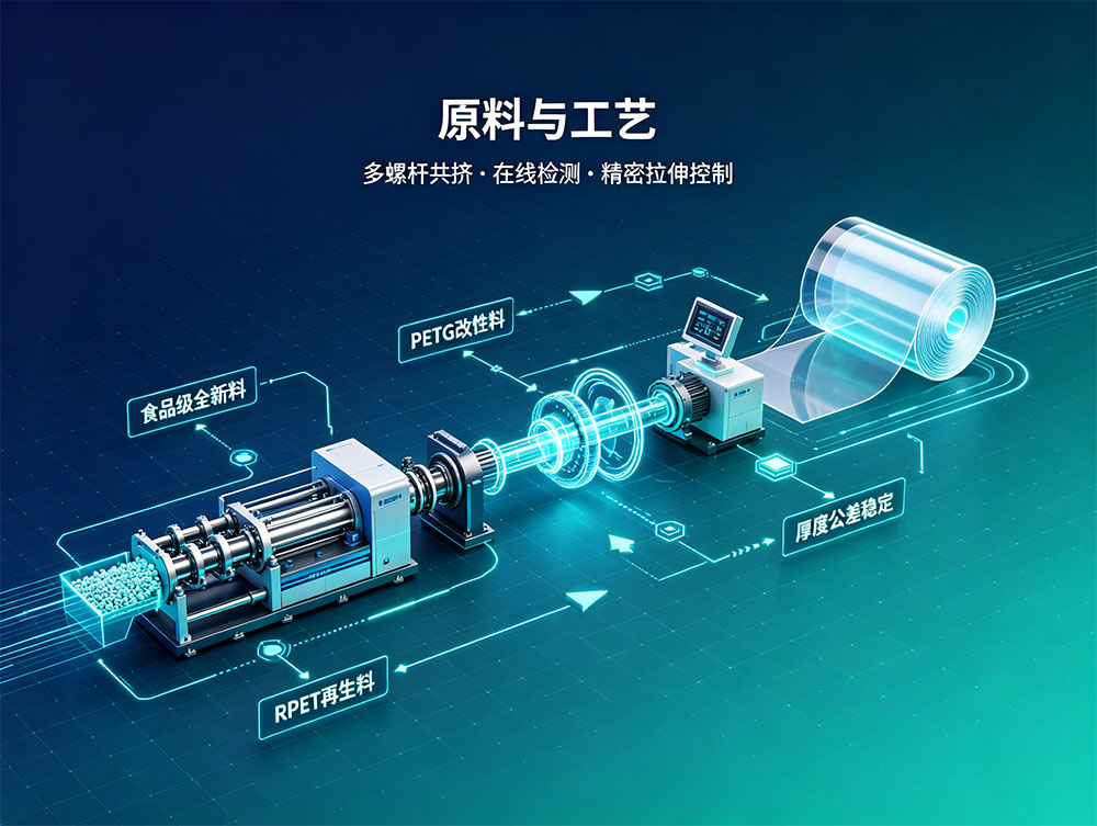 吸塑PET片材_食品级PET吸塑片材厂家_透明PET片材定制