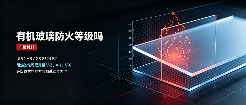 有机玻璃防火等级吗？UL94 V-0、GB8624 B1级参数详解
