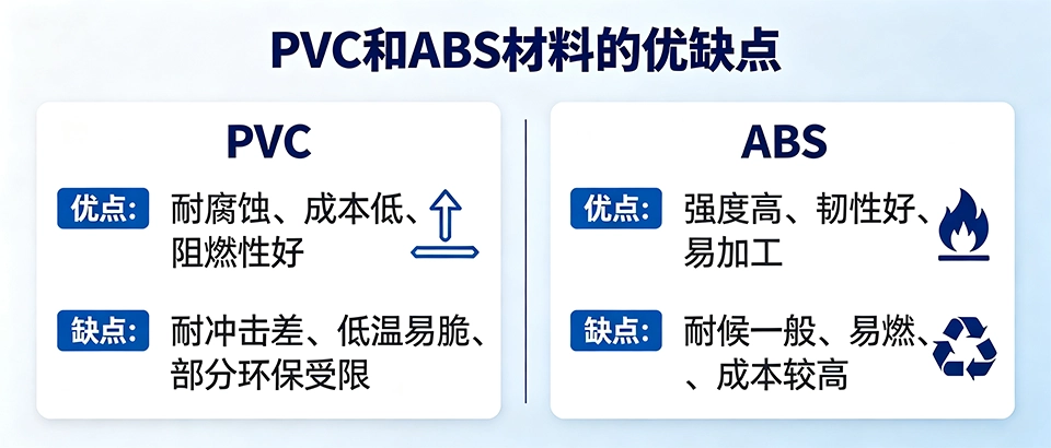 PVC和ABS材料的优缺点｜一文看懂材质区别与选型指南