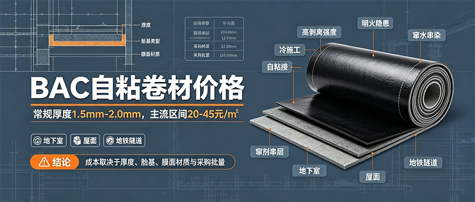 BAC自粘卷材价格？材料特性与施工成本解析