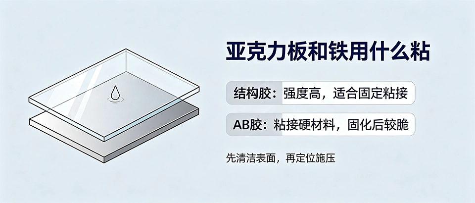 亚克力板和铁用什么粘｜选型技巧与避坑指南