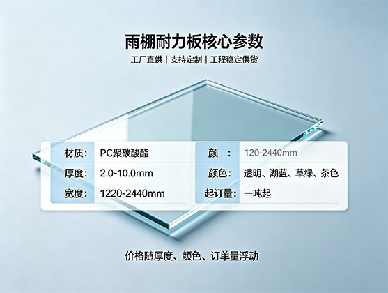 雨棚耐力板_PC耐力板 户外防雨遮阳采光板材厂家