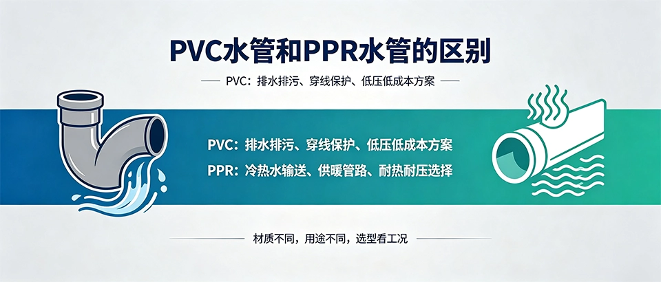 PVC水管和PPR水管的区别｜材质特性、耐温对比与选购指南