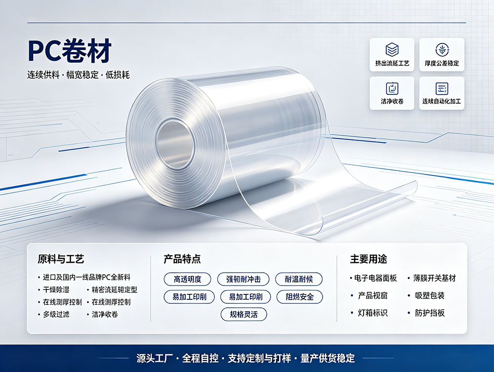 PC卷材_聚碳酸酯卷材_PC片材卷料_吸塑印刷专用_源头工厂现货