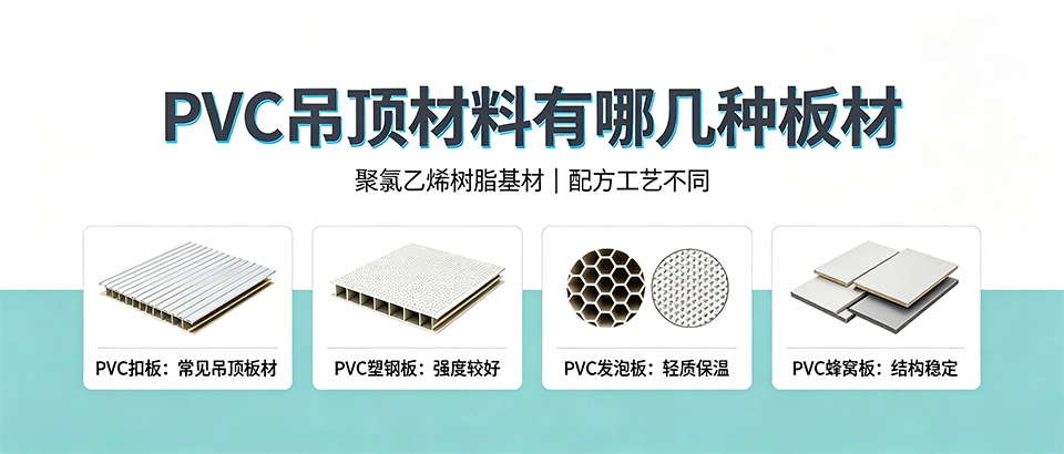 PVC吊顶材料有哪几种板材｜扣板、发泡板、蜂窝板等材质特性与选购科普