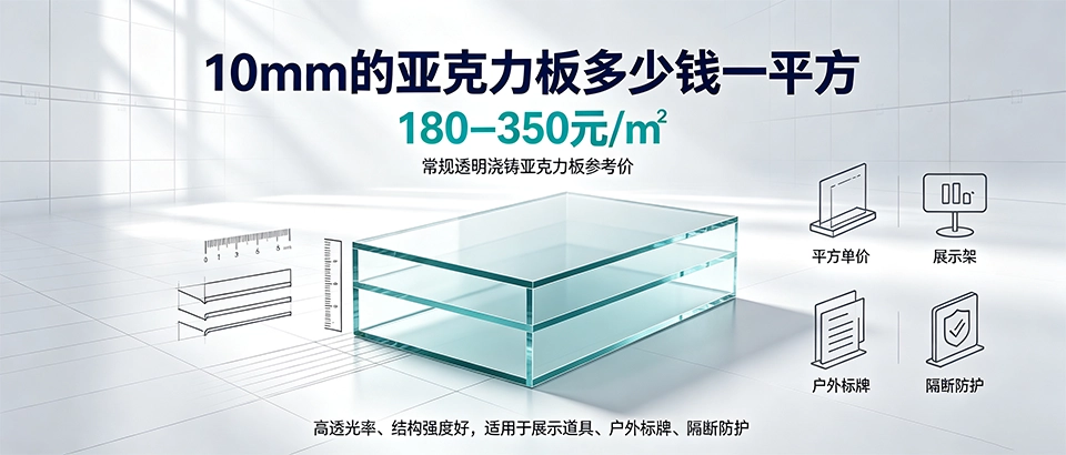 10mm的亚克力板多少钱一平方？原料、工艺与平方单价计算详解
