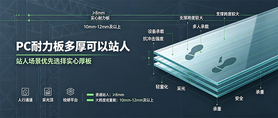 PC耐力板多厚可以站人｜承重厚度、选型与安装科普