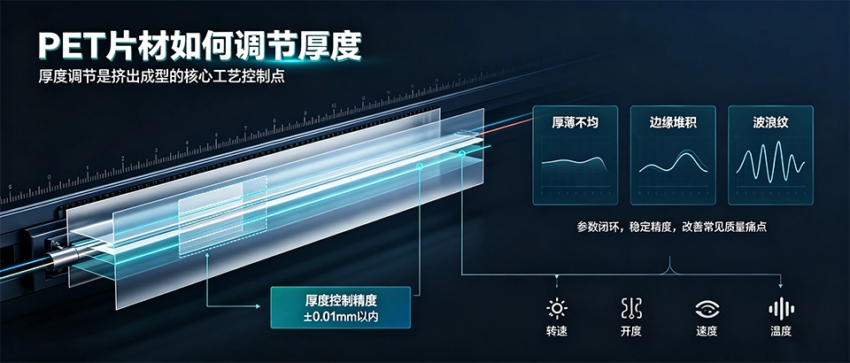 PET片材如何调节厚度｜PET片材厚度调节方法与参数选型指南