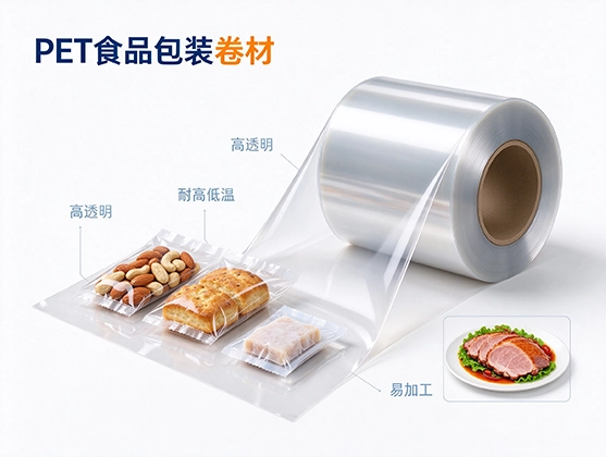 PET食品级包装卷材_透明阻隔保鲜膜材_PET卷材源头工厂