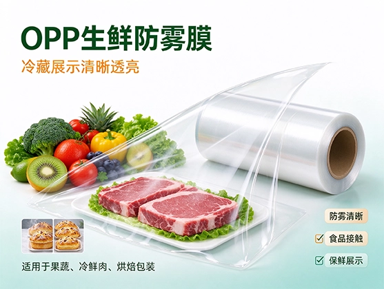 OPP生鲜防雾膜_食品级保鲜包装膜_塑料薄膜源头工厂