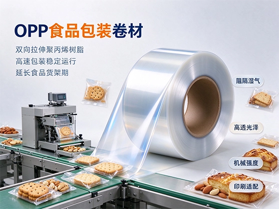 OPP食品包装卷材_食品级阻隔保鲜包装膜_食品级包装膜厂家