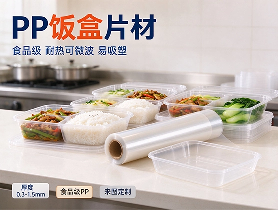 PP饭盒片材_食品级PP吸塑片材_PP片材厂家直销