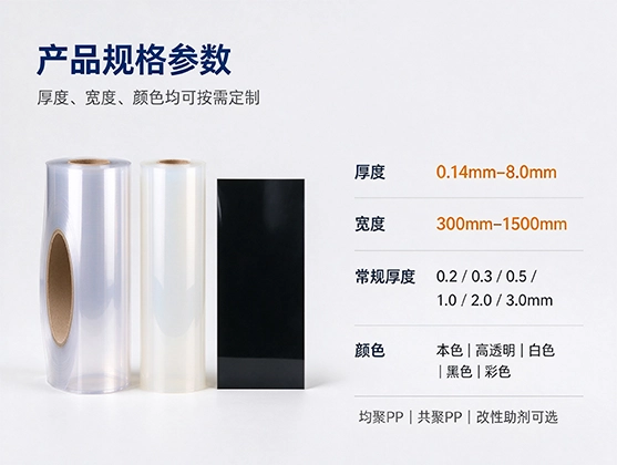 PP吸塑片材_食品级PP吸塑卷材_耐高温透明PP片材厂家直销