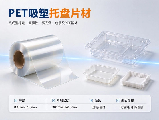 PET吸塑托盘片材_PET吸塑基材_PET片材工厂定制