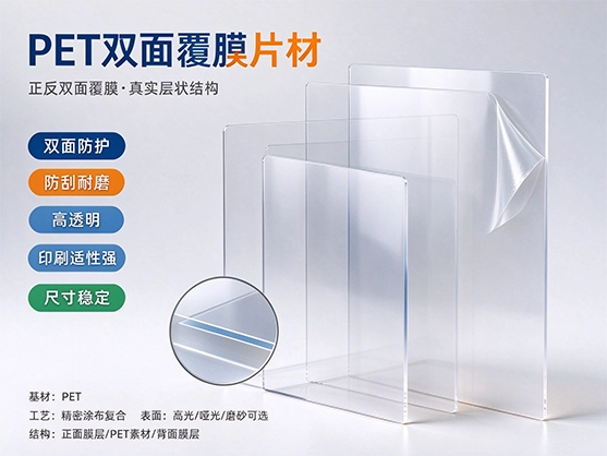 PET双面覆膜片材_双面PET覆膜板_PET覆膜板源头工厂