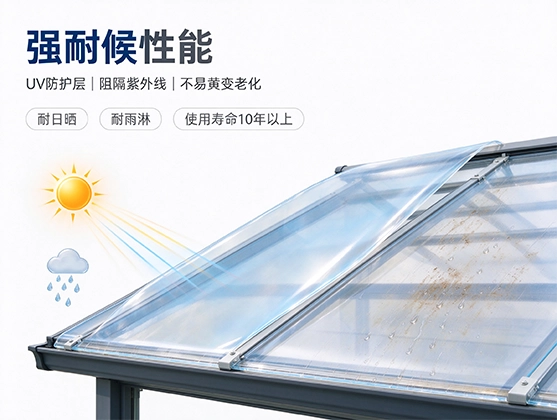 PC采光顶棚薄膜_透明耐力板材料_源头工厂定制