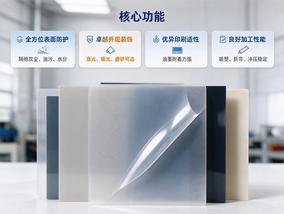 PET双面覆膜片材_双面PET覆膜板_PET覆膜板源头工厂