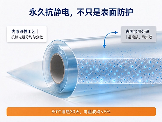 PET防静电片材_永久抗静电PET卷材_电子吸塑托盘专用防静电片材
