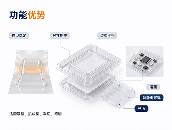 PS电子产品包装片材_高透抗静电吸塑成型_PS吸塑包装片材工厂