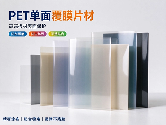 PET单面覆膜片材_高清透明保护膜材_源头工厂定制