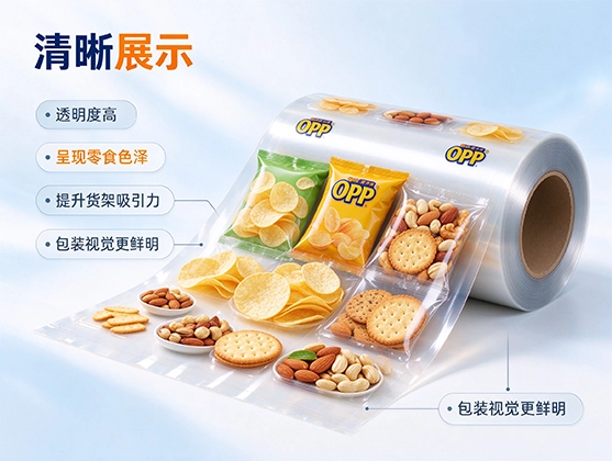 OPP零食包装薄膜-食品级高透明包装膜-食品级包装膜厂家