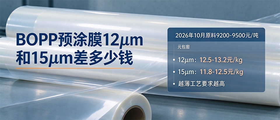 BOPP预涂膜12μm和15μm差多少钱 BOPP预涂膜12μm和15μm差多少钱