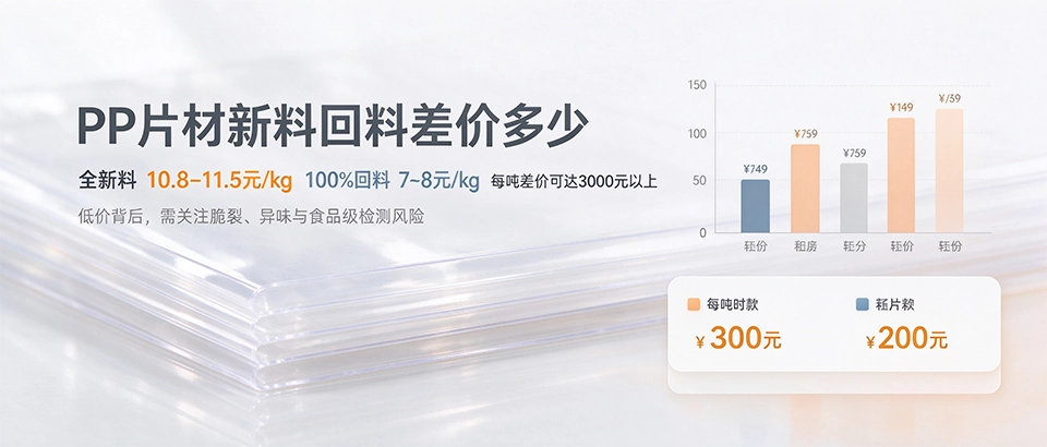 PP片材新料回料差价多少 PP片材新料回料差价多少