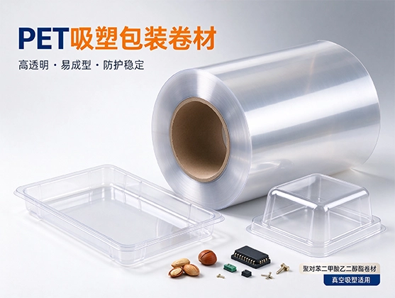PET吸塑包装卷材_高透明环保吸塑片材卷材_PET卷材源头工厂
