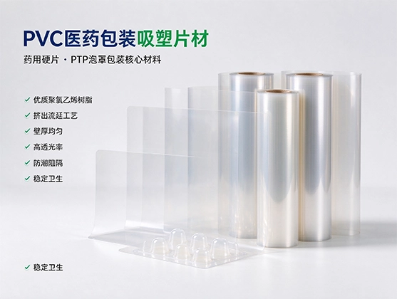 PVC医药包装吸塑片材_药用PVC硬片_医药包装卷材源头厂家