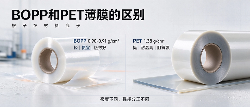 BOPP和PET薄膜的区别 BOPP和PET薄膜的区别
