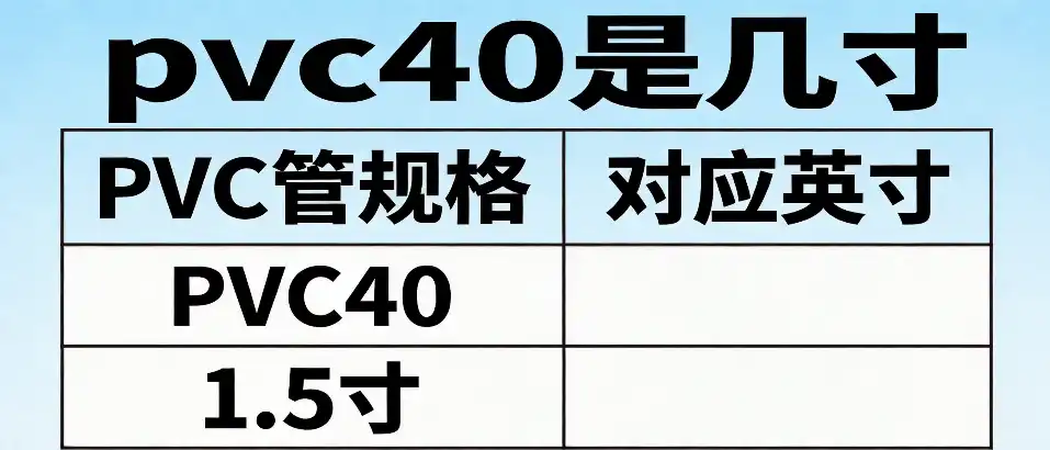 PVC40是几寸｜PVC管外径公称通径对照与选型误区